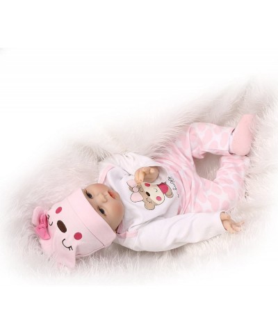 Reborn Baby Dolls Girl Soft Vinyl Silicone Newborn Baby Dolls 22" Pink Outfit Gift Set $93.08 Dolls