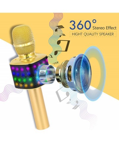 Kids Wireless Bluetooth Karaoke Microphone with Colorful Lights & USB Disco Light 4 in 1 Portable Karaoke Machine for Christm...