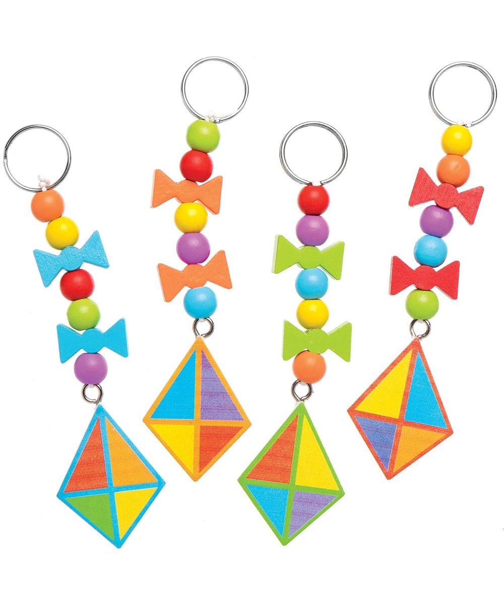 AT674 Kite Wooden Keyring & Bag Dangler Kits - Pack of 4 Design Your Own Kits for Kids Arts and Crafts Projects $17.02 Craft ...