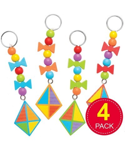 AT674 Kite Wooden Keyring & Bag Dangler Kits - Pack of 4 Design Your Own Kits for Kids Arts and Crafts Projects $17.02 Craft ...