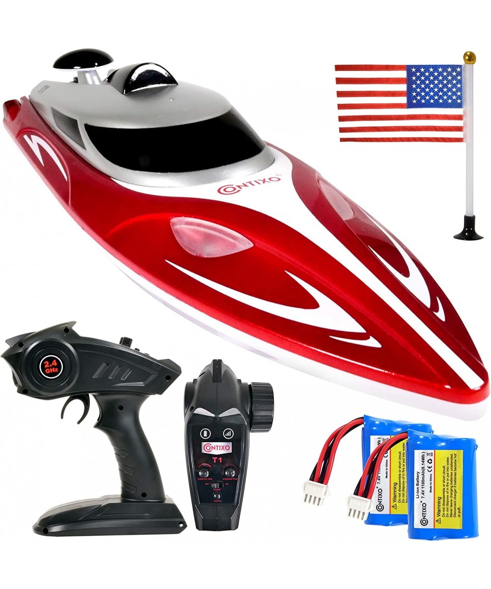 T1+ RC Boat Remote Control Boats for Pools and Lakes 20+ mph 2.4 GHz Racing Boats for Kids and Adults with 2 Rechargeable Bat...