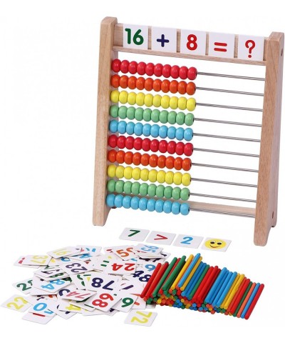 Wooden Abacus for Kids Math with 100 Counting Sticks and Number Toys Cards 1-100 Educational Math Games Preschool Learning To...