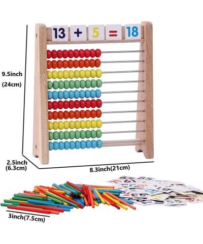 Wooden Abacus for Kids Math with 100 Counting Sticks and Number Toys Cards 1-100 Educational Math Games Preschool Learning To...