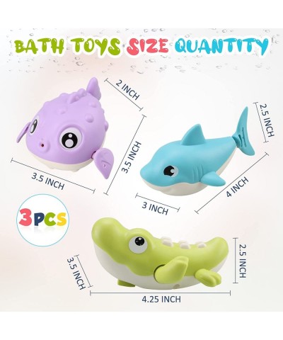 Bath Toys Cute Animal Baby Bathtub Wind Up Toys - 3 Pack Swimming Pool Bath Toys for Toddlers 1-3 Water Play Set Shower Beach...