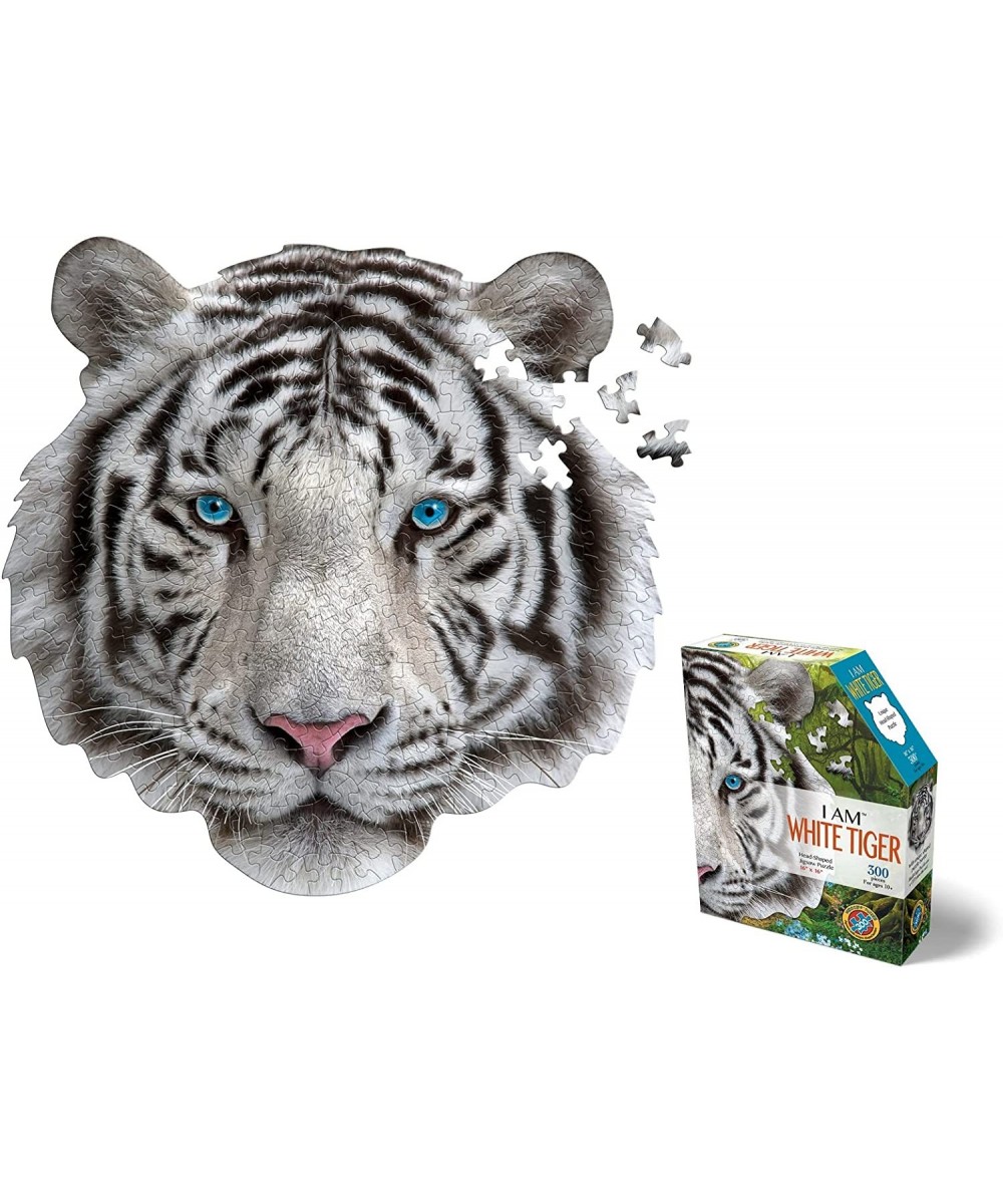 WHITE TIGER 300 Piece Jigsaw Puzzle For Ages 10 and up - 6004 - Unique-Shaped Border Challenging Random Cut Five-Sided Box Fi...