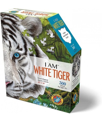 WHITE TIGER 300 Piece Jigsaw Puzzle For Ages 10 and up - 6004 - Unique-Shaped Border Challenging Random Cut Five-Sided Box Fi...