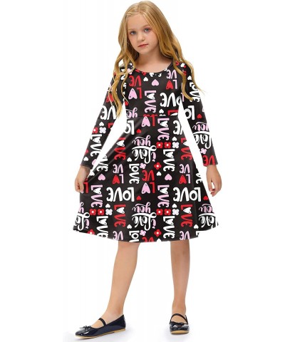 Girls Valentine's Day Long Sleeve Midi Dress 1-10 Years $32.65 Kids' Costumes