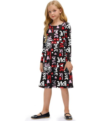 Girls Valentine's Day Long Sleeve Midi Dress 1-10 Years $32.65 Kids' Costumes