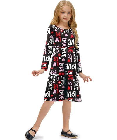 Girls Valentine's Day Long Sleeve Midi Dress 1-10 Years $32.65 Kids' Costumes