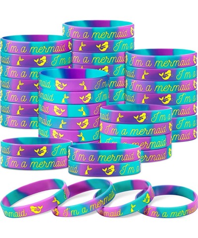 Mermaid?Bracelets Mermaid Party Favors I'm A Mermaid Silicone?Wristband?Mermaid Birthday?Party Supplies for Girls Kids Adults...