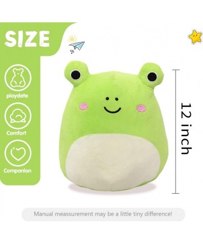 12" Cute Plush Toys 3D Frog Plush Stuffed Toy Frog Stuffed Animal Green Frog Plush Toys Pillow Soft Lumbar Back Cushion for H...