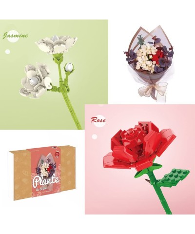 DIY Artificial Bouquet Model Bricks Kit Rose Jasmine 299PCS Building Blocks Set (201615QFTD0D) $45.72 Toy Building Sets