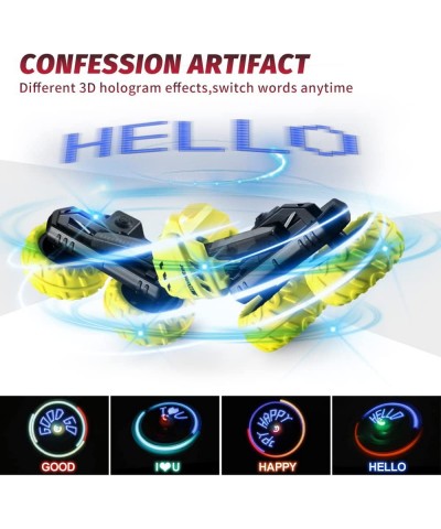 Remote Control Car for Kids 4WD RC Stunt Cars with 4 3D Hologram Effects 2.4G Double Sided 360 Degree Rotating Cool LED Light...