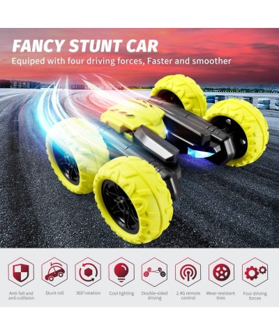 Remote Control Car for Kids 4WD RC Stunt Cars with 4 3D Hologram Effects 2.4G Double Sided 360 Degree Rotating Cool LED Light...