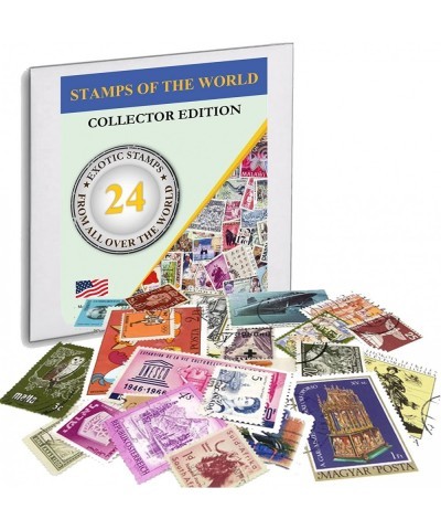 World Stamp Collectors Kit ♥ 24 Stamps from All Over The World + Magnifying Lens Bundle for Stamps Collector Edition $32.43 C...