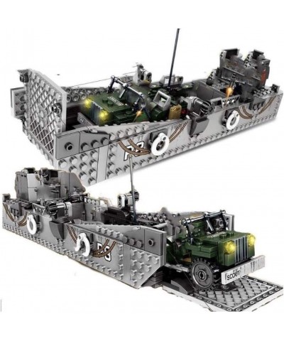 WW2 Military Landing Craft Brick Building Toy Set Comes with Vehicle Building Blocks World War 2 Model Set for Adults and Chi...