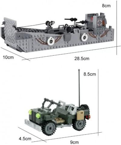 WW2 Military Landing Craft Brick Building Toy Set Comes with Vehicle Building Blocks World War 2 Model Set for Adults and Chi...