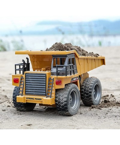 RC Dump Truck 2.4Ghz 4WD Remote Control Construction Vehicle Truck for Boys 1:18 Scale 6 Channel Metal Cab Construction Vehic...