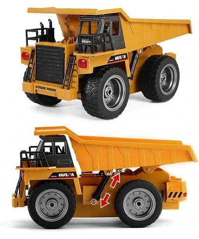 RC Dump Truck 2.4Ghz 4WD Remote Control Construction Vehicle Truck for Boys 1:18 Scale 6 Channel Metal Cab Construction Vehic...