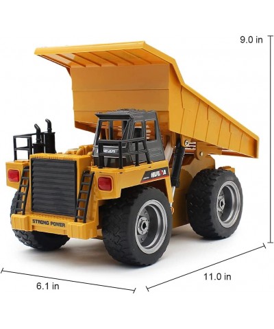 RC Dump Truck 2.4Ghz 4WD Remote Control Construction Vehicle Truck for Boys 1:18 Scale 6 Channel Metal Cab Construction Vehic...