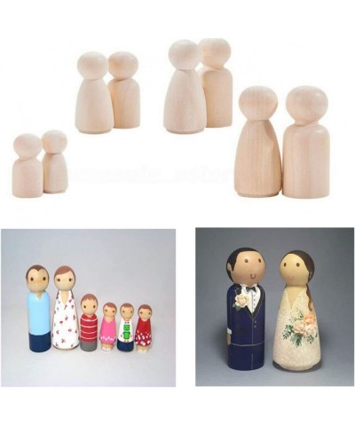 DIY Wooden Peg Dolls Man/Women Shape Peg Dolls 4 Sizes Doll Bodies Pack of 50 Wooden Peg People for Kids DIY Art Craft Painti...