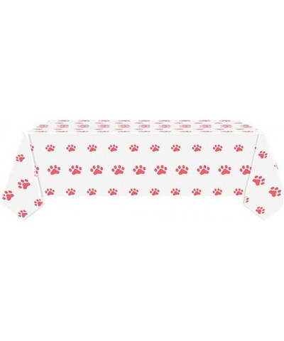 1pcs Pink Dog Paw Tablecloth Disposable Tablecover Birthday Party Supplies and Decorations for Kid Boy Baby Shower Rectangle ...