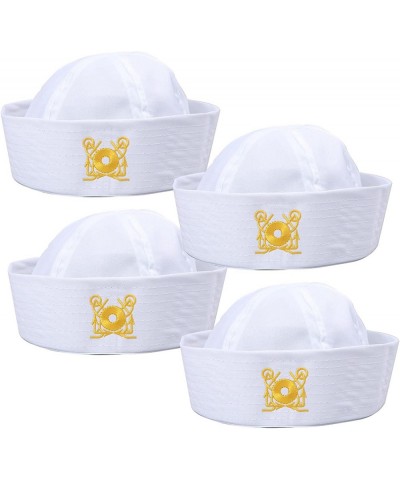 4 Pack White Captain Hat Sailor Hat Unsex Boating Captain Hat Party Hats $16.47 Kids' Dress-Up Accessories