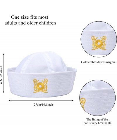 4 Pack White Captain Hat Sailor Hat Unsex Boating Captain Hat Party Hats $16.47 Kids' Dress-Up Accessories