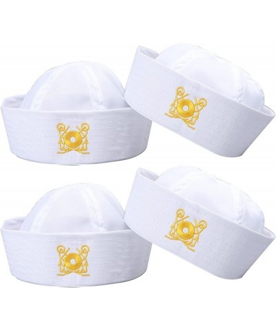 4 Pack White Captain Hat Sailor Hat Unsex Boating Captain Hat Party Hats $16.47 Kids' Dress-Up Accessories