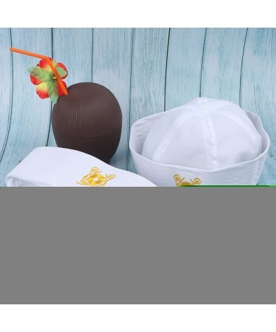 4 Pack White Captain Hat Sailor Hat Unsex Boating Captain Hat Party Hats $16.47 Kids' Dress-Up Accessories