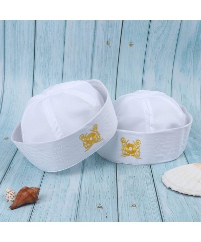 4 Pack White Captain Hat Sailor Hat Unsex Boating Captain Hat Party Hats $16.47 Kids' Dress-Up Accessories