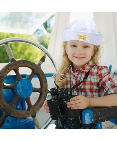 4 Pack White Captain Hat Sailor Hat Unsex Boating Captain Hat Party Hats $16.47 Kids' Dress-Up Accessories