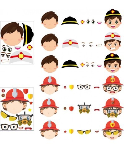 36Pcs Firefighter Sticker Make a Face Stickers Fireman Birthday Party Supplies Baby Shower Party Favors Party Decorations Roo...