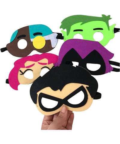 10 Pcs Superhero Felt Mask Hero Felt Mask With Elastic Bands Party Supplies for Kids Birthday Gifts for Boys and Girls Role P...