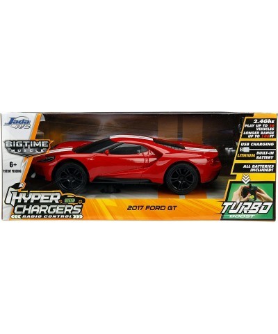 Hyperchargers 1:16 Big Time Muscle R/C '17 Ford GT Vehicle Ready to Run USB Charging Radio Control Car red red w/ White Strip...