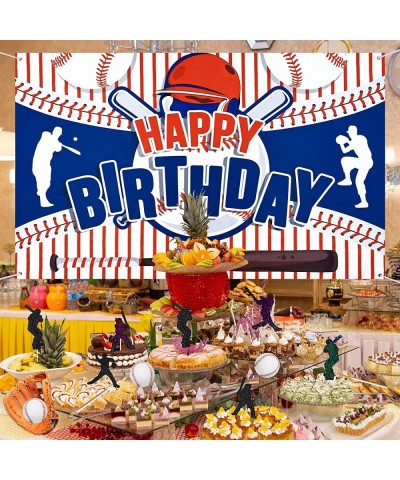 Baseball Party Decorations Baseball Happy Birthday Banner Party Supplies for Boys Kids Teens Large Sport Themed Birthday Back...