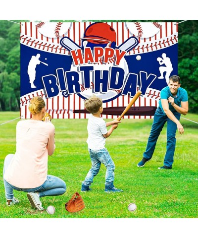 Baseball Party Decorations Baseball Happy Birthday Banner Party Supplies for Boys Kids Teens Large Sport Themed Birthday Back...