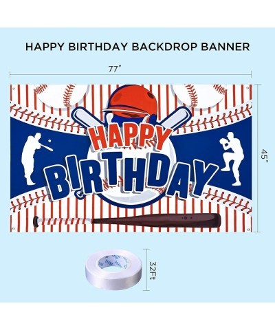 Baseball Party Decorations Baseball Happy Birthday Banner Party Supplies for Boys Kids Teens Large Sport Themed Birthday Back...