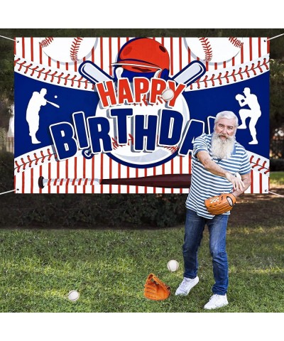 Baseball Party Decorations Baseball Happy Birthday Banner Party Supplies for Boys Kids Teens Large Sport Themed Birthday Back...