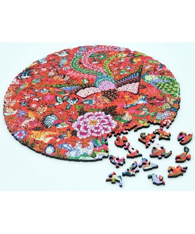 Wooden Jigsaw Puzzles-Hundred Birds Paying Homage to The Phoenix 253 Truly Unique Piece Round Shape Best Choice for Adults an...