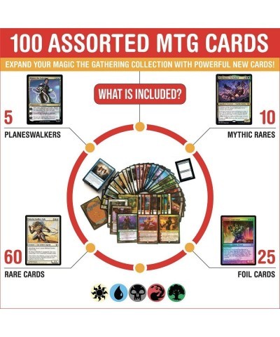 Cosmic Games MTG Power Pack Gift Set | 100 Assorted Magic The Gathering Cards | Includes 5 Planeswalkers 10 Mythic Rares 60 R...