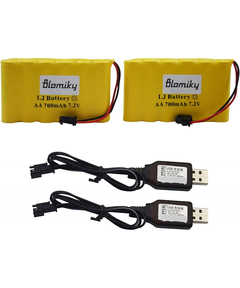 Bloimky 2 Pack 7.2V 700mAH NiCd AA Battery Pack and USB Charger Cable for Old Version 15 Channel 2.4G Huina 1550 550 RC Excav...