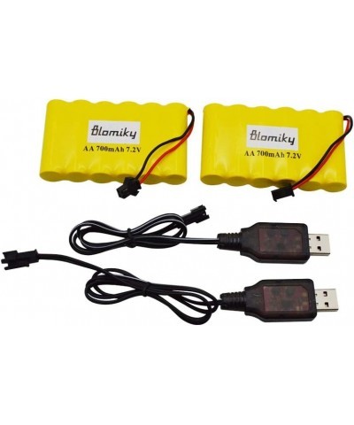 Bloimky 2 Pack 7.2V 700mAH NiCd AA Battery Pack and USB Charger Cable for Old Version 15 Channel 2.4G Huina 1550 550 RC Excav...