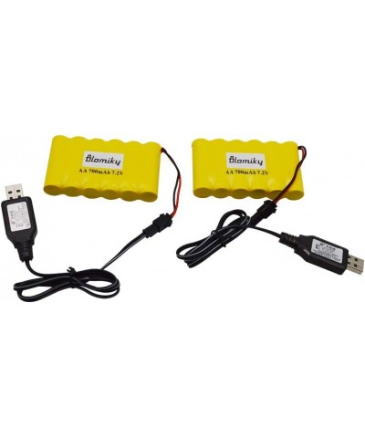 Bloimky 2 Pack 7.2V 700mAH NiCd AA Battery Pack and USB Charger Cable for Old Version 15 Channel 2.4G Huina 1550 550 RC Excav...