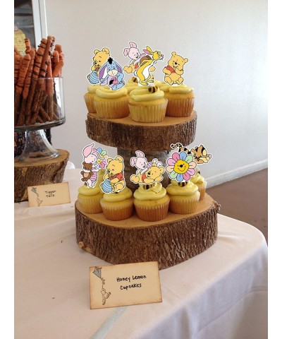 Winnie Cupcake Toppers 48 Pcs Cute Pooh Cake Topper The Pooh Baby Shower Decorations Perfect For Kids First Birthday Party Ca...