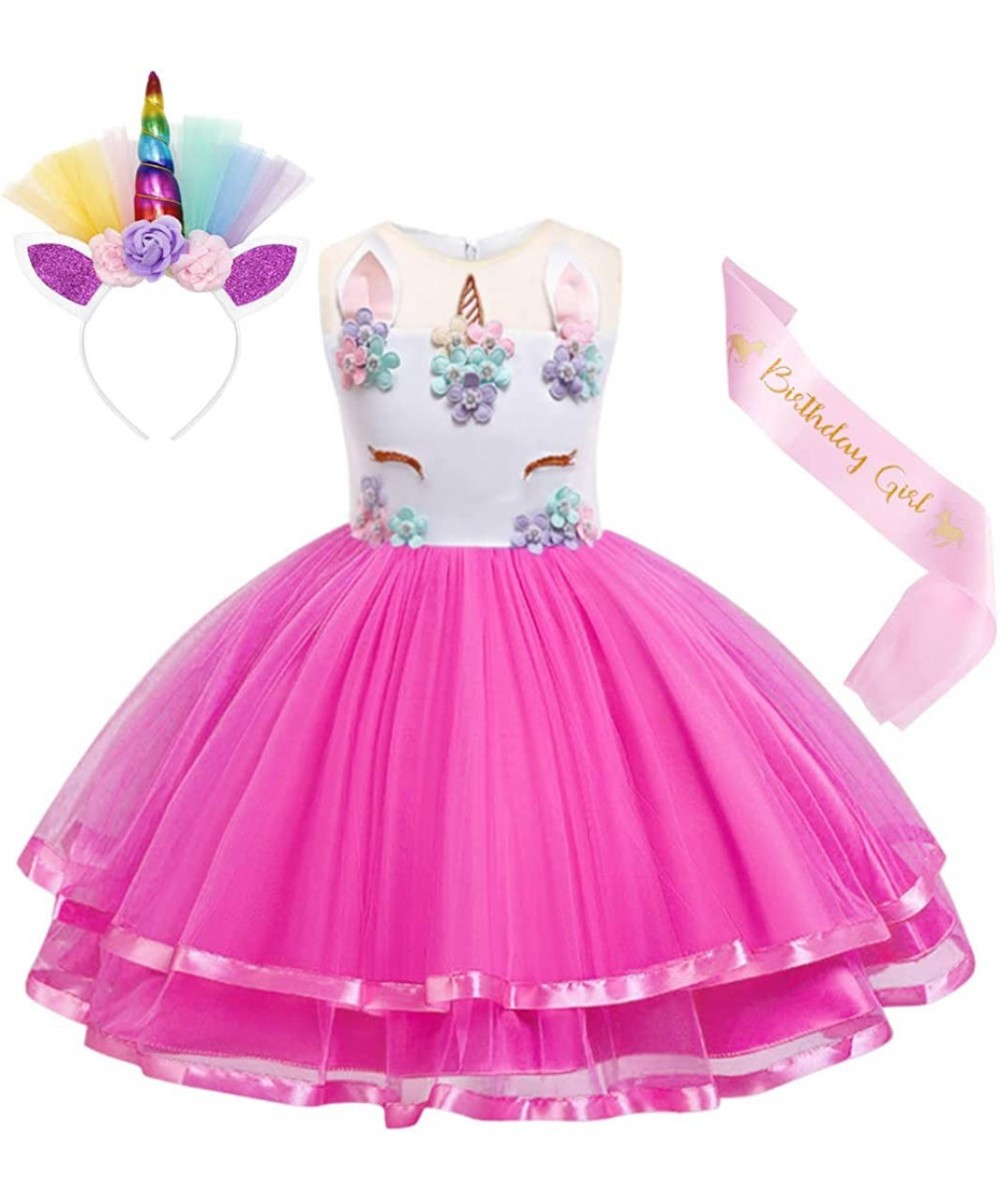 Rainbow Unicorn Dress for Girls Toddler Unicorn Costume Birthday Party Pageant Princess Dress Up Tutu Dress $34.68 Kids' Cost...