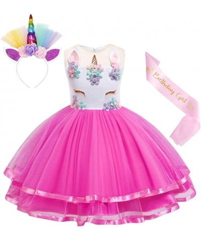 Rainbow Unicorn Dress for Girls Toddler Unicorn Costume Birthday Party Pageant Princess Dress Up Tutu Dress $34.68 Kids' Cost...