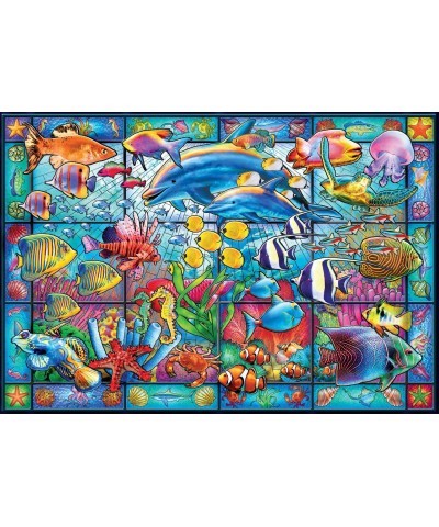 Stained Glass Aquarium - 2000 Piece Jigsaw Puzzle White $31.54 Jigsaw Puzzles