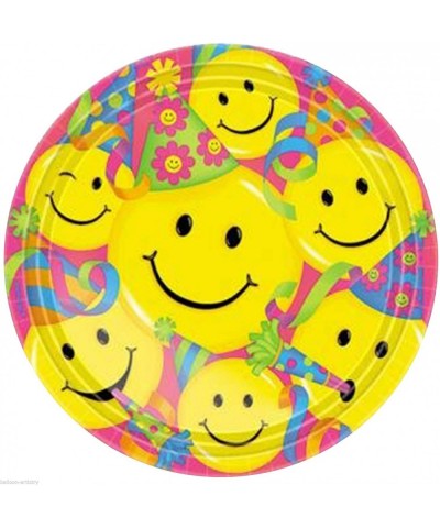 8 Children's Smiley Face Birthday Party Disposable Large 9" Paper Plates $20.82 Kids' Party Tableware