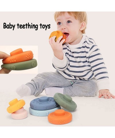 Baby?Toys 6-8-12 Months 6 Pcs Stacking Rings Soft Toys&Teething?Toys Squeeze Play with Early STEM Learning Toy Christmas Stoc...